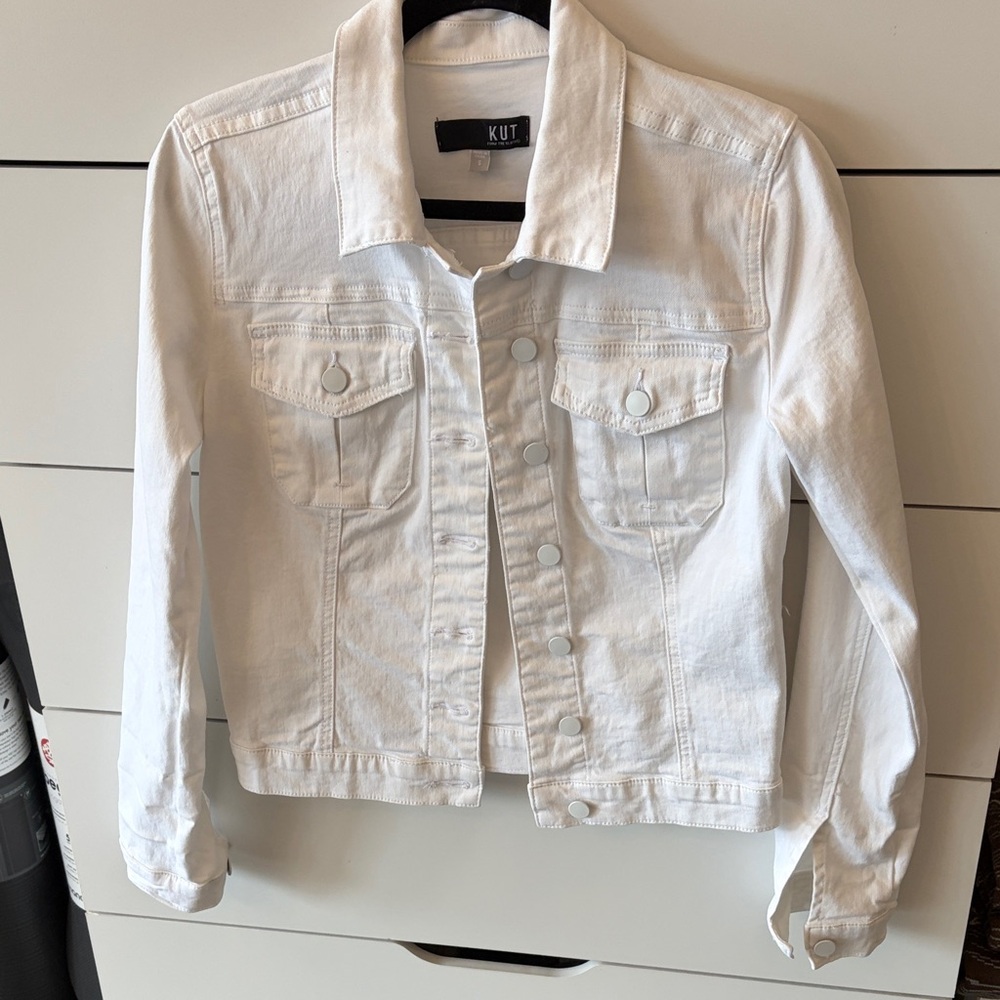 Kut from the Kloth Women's White Denim Jacket
